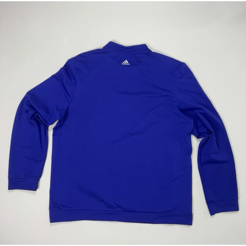Adidas Golf Men Large Blue 1/4 Zip Pullover Performance Sweater Active Stretch L